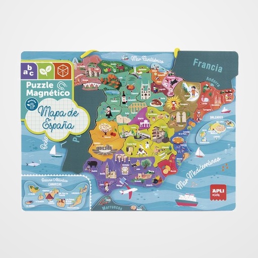PUZLE EDUCATIVO MAGNETICO APLI KIDS MAPA DE ESPAÑA 50 PIEZAS