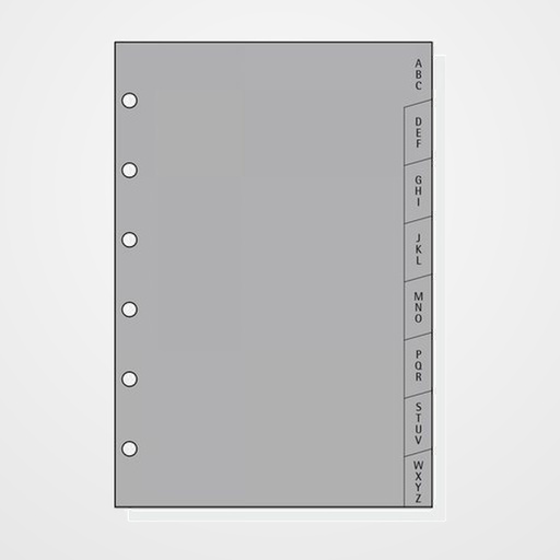 RECAMBIO AGENDA FINOCAM C364 CLASSIC 603 INDICE PLASTICO A-Z 8 PEST.