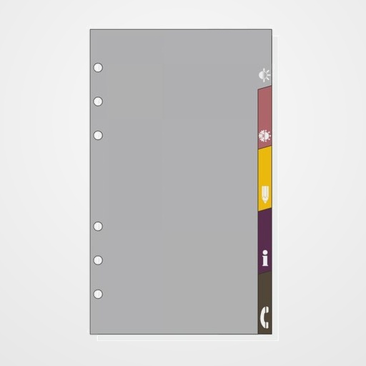 RECAMBIO AGENDA FINOCAM C963 CLASSIC 609 94x171 5 GUIAS PLASTICAS