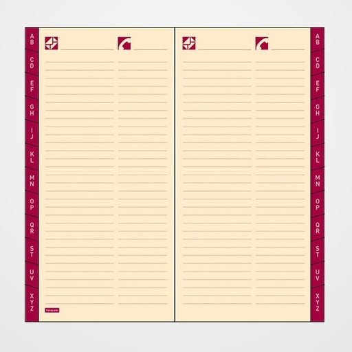 RECAMBIO AGENDA FINOCAM P175 PLANA PL1 118x64 INDICE A-Z CREMA