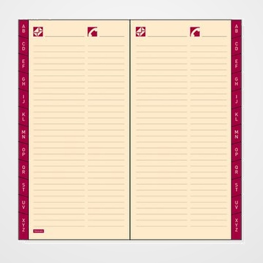 RECAMBIO AGENDA FINOCAM P475 PLANA PL4 80x150 INDICE A-Z CREMA