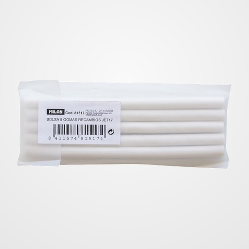 RECAMBIO GOMA MILAN JET ERASER BLISTER DE 5 UNIDADES