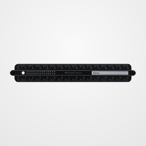 REGLA FABER-CASTELL DOTS 15 CM. NEGRO