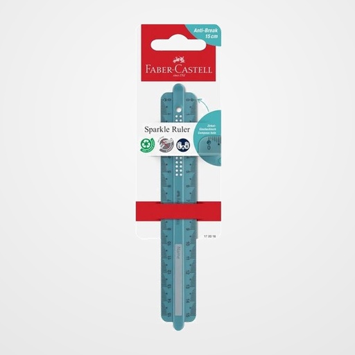 REGLA FABER-CASTELL SPARKLE 15 CM. VERDE OCEANO