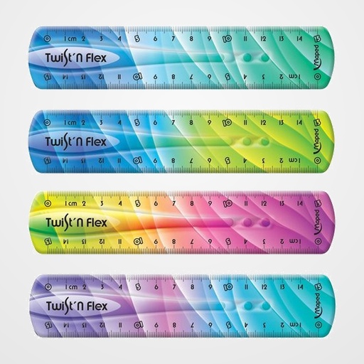 REGLA MAPED TWIST&FLEX 15 CMS DECORADA FLEXIBLE IRROMPIBLE