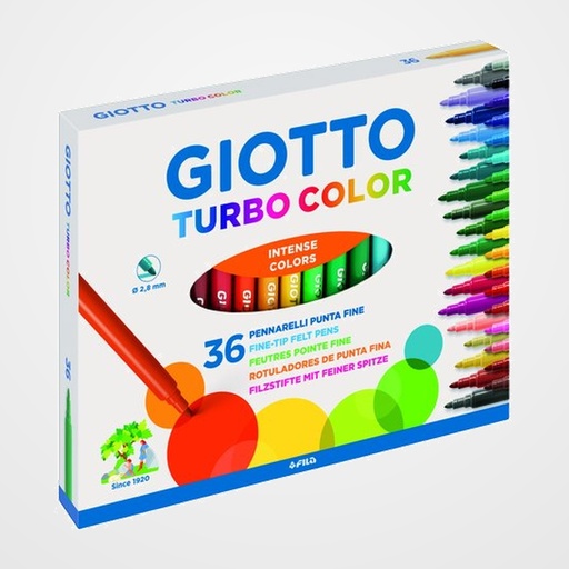 ROTULADOR FIBRA GIOTTO TURBO COLOR  ESTUCHE de 36