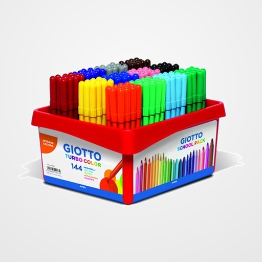 ROTULADOR FIBRA GIOTTO TURBO COLOR SCHOOL PACK de 144 (12x12 col.)