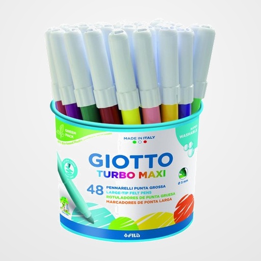 ROTULADOR FIBRA GIOTTO TURBO MAXI BOTE de 48 (4x12 col.)