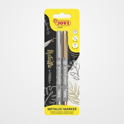 ROTULADOR FIBRA JOVI DECOR METALIC BLISTER DE 2 (ORO y PLATA)
