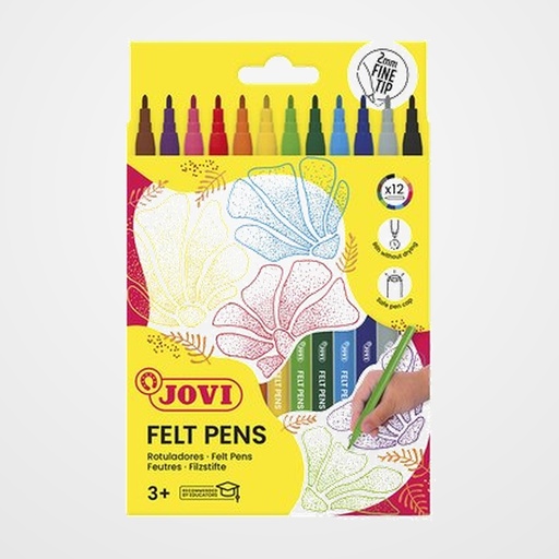 ROTULADOR FIBRA JOVI FELT PEN ESTUCHE de 12
