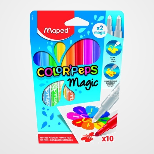ROTULADOR FIBRA MAPED COLOR´PEPS MAGIC ESTUCHE de 10