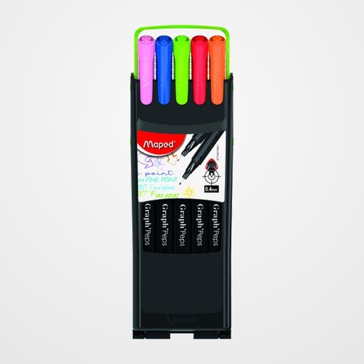 ROTULADOR FIBRA MAPED GRAPH PEPS COMPACT ESTUCHE de 10