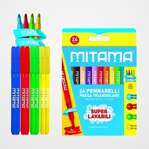 ROTULADOR FIBRA MITAMA TRIANGULAR 3mm CAJA de 24