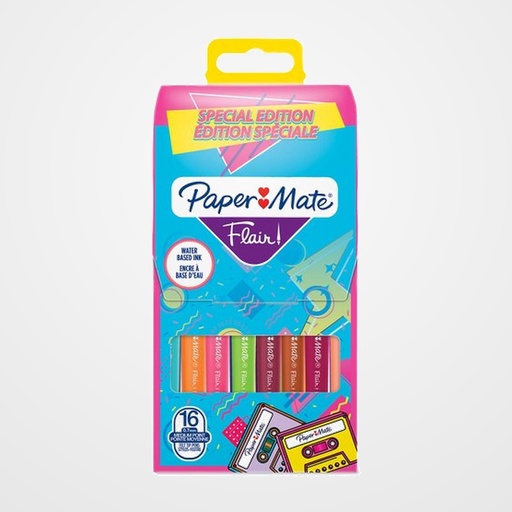 ROTULADOR FIBRA PAPER MATE FLAIR ORIG.M (1,1)  RETRO BLISTER de 16