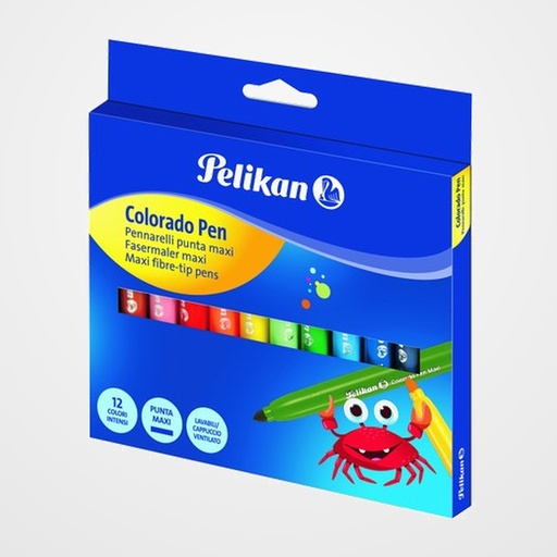 ROTULADOR FIBRA PELIKAN COLORADO PEN MAXI ESTUCHE de 12
