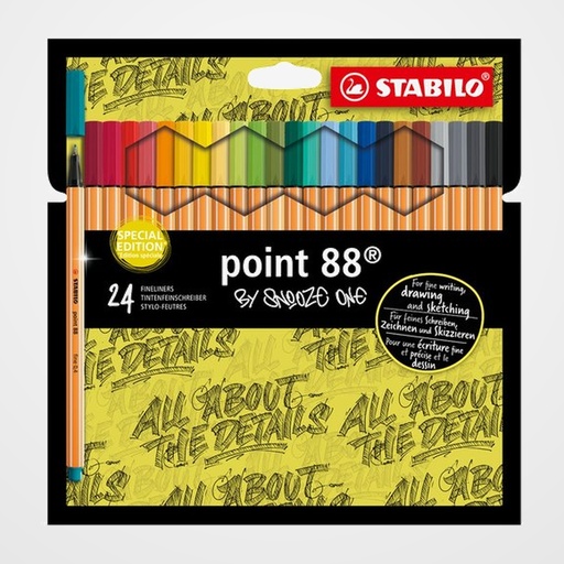 ROTULADOR FIBRA STABILO POINT 88 SNOOZE ONE EDITION ESTUCHE de CARTON de 24