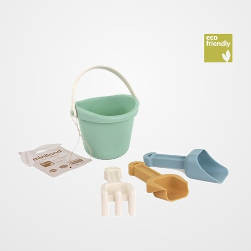 SET ARENA MINILAND ECO BEBE COOL (1 cubo, 1 pala, 1 rastrillo y 1 pala harinera) (+18 meses)