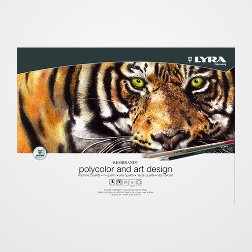 SET LYRA REMBRANDT POLYCOLOR & ART DESING ESTUCHE MADERA DE 30pz