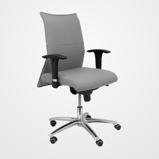 SILLA PIQUERAS Y CRESPO ALBACETE XL CONFIDENTE HASTA 160 kg BRAZOS CROMADOS REGULABLES MECANISMO SINCRO ASIENTO Y RESPALDO REFORZADOS CON ESPUMA VISCOELASTICA TAPIZADO BALI GRIS CLARO
