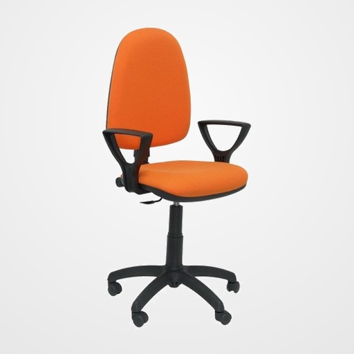 SILLA PIQUERAS Y CRESPO AYNA BRAZOS FIJOS MECANISMO CONTACTO PERMANENTE CON REGULACION DE PROFUNDIDAD ASIENTO Y RESPALDO TAPIZADO BALI NARANJA