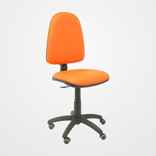 SILLA PIQUERAS Y CRESPO AYNA MECANISMO CONTACTO PERMANENTE RUEDAS de PARQUET ASIENTO Y RESPALDO TAPIZADO SIMILPIEL NARANJA