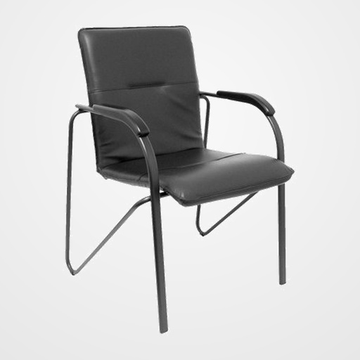 SILLA PIQUERAS Y CRESPO BALSA CONFIDENTE BRAZOS FIJOS ESTRUCTURA NEGRA TAPIZADO SIMILPIEL NEGRO PACK de 2