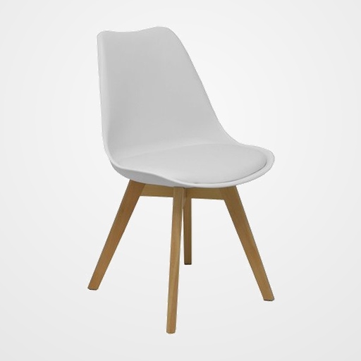 SILLA PIQUERAS Y CRESPO DON RODRIGO 20 CONFIDENTE ERGONOMICA ESTRUCTURA MADERA HAYA ASIENTO Y RESPALDO EN PVC BLANCO PACK de 4