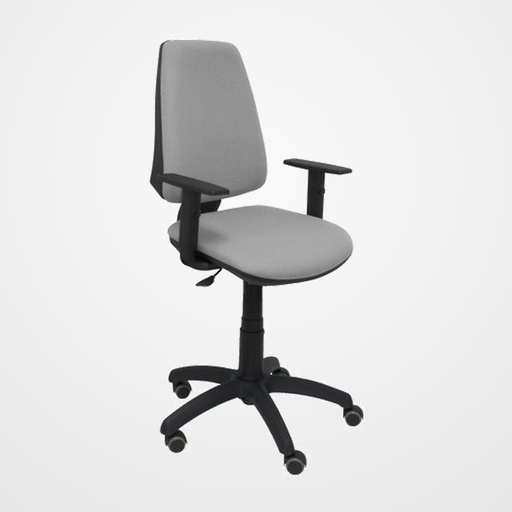 SILLA PIQUERAS Y CRESPO ELCHE CP BRAZOS REGULABLES MECANISMO CONTACTO PERMANENTE REGULACION DE PROFUNDIDAD RUEDAS de PARQUET ASIENTO Y RESPALDO TAPIZADO BALI GRIS CLARO