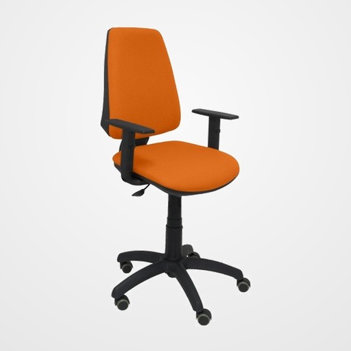 SILLA PIQUERAS Y CRESPO ELCHE CP BRAZOS REGULABLES MECANISMO CONTACTO PERMANENTE REGULACION DE PROFUNDIDAD RUEDAS de PARQUET ASIENTO Y RESPALDO TAPIZADO BALI NARANJA