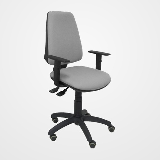SILLA PIQUERAS Y CRESPO ELCHE S BRAZOS REGULABLES MECANISMO SINCRO de DOBLE MANETA GRAN CONFORTABILIDAD REGULABLE EN ALTURA RUEDAS de PARQUET ASIENTO Y RESPALDO TAPIZADO BALI GRIS CLARO
