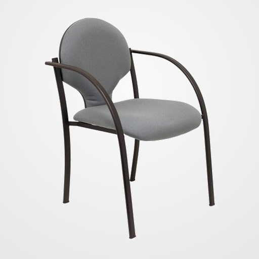 SILLA PIQUERAS Y CRESPO HELLIN CONFIDENTE ERGONOMICA CON BRAZOS FIJOS APILABLE ESTRUCTURA NEGRA ASIENTO Y RESPALDO TAPIZADOS BALI GRIS PACK de 2