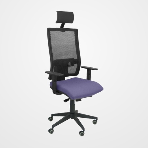 SILLA PIQUERAS Y CRESPO HORNA BRAZOS REGULABLES CABECERO INCLUIDO MECANISMO SINCRO APOYO LUMBAR RESPALDO MALLA TRANSPIRABLE Y ASIENTO TAPIZADO BALI AZUL