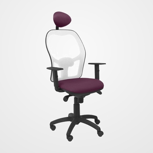 SILLA PIQUERAS Y CRESPO JORQUERA BRAZOS REGULABLES CABECERO FIJO MECANISMO SINCRO CON REGULADOR DE TENSION RESPALDO DE MALLA BLANCA Y ASIENTO TAPIZADO BALI MORADO