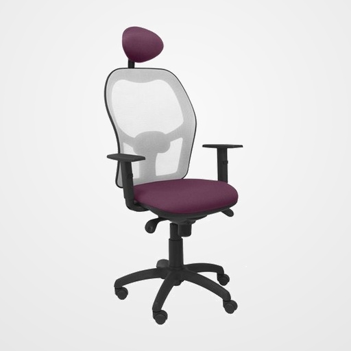 SILLA PIQUERAS Y CRESPO JORQUERA BRAZOS REGULABLES CABECERO FIJO MECANISMO SINCRO CON REGULADOR DE TENSION RESPALDO DE MALLA GRIS Y ASIENTO TAPIZADO BALI MORADO