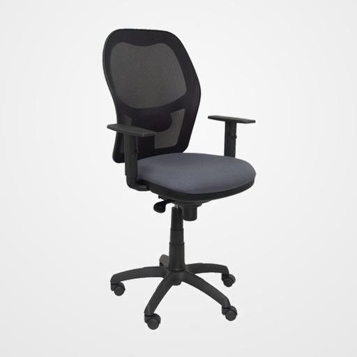 SILLA PIQUERAS Y CRESPO JORQUERA BRAZOS REGULABLES MECANISMO SINCRO CON REGULADOR DE TENSION RESPALDO DE MALLA NEGRA Y ASIENTO TAPIZADO BALI GRIS OSCURO