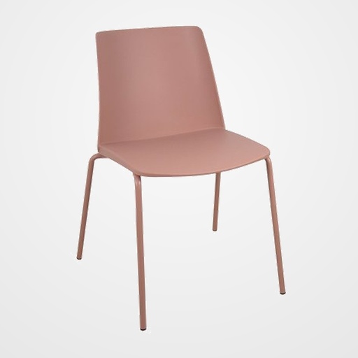SILLA PIQUERAS Y CRESPO ORGAZ CONFIDENTE ERGONOMICA APILABLE ASIENTO Y RESPALDO EN PVC PATAS HIERRO ROSA PACK de 4