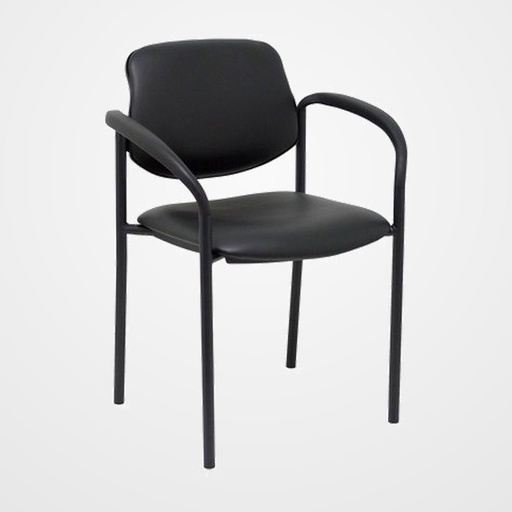 SILLA PIQUERAS Y CRESPO VILLALGORDO CONFIDENTE BRAZOS FIJOS CHASIS NEGRO ASIENTO Y RESPALDO TAPIZADOS SIMILPIEL NEGRO