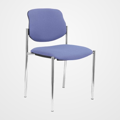 SILLA PIQUERAS Y CRESPO VILLALGORDO CONFIDENTE CHASIS CROMO ASIENTO Y RESPALDO TAPIZADOS BALI AZUL CLARO