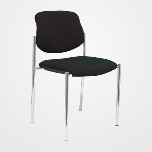 SILLA PIQUERAS Y CRESPO VILLALGORDO CONFIDENTE CHASIS CROMO ASIENTO Y RESPALDO TAPIZADOS BALI NEGRO