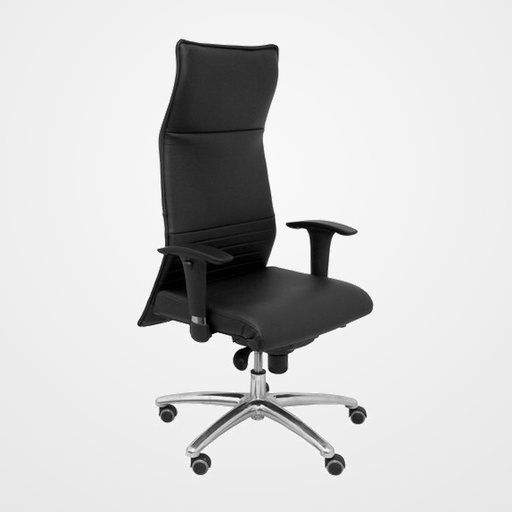 SILLON PIQUERAS Y CRESPO ALBACETE DIRECCION USO INTENSIVO (8H) BRAZOS REGULABLES MECANISMO SINCRO TAPIZADO  PIEL NEGRO