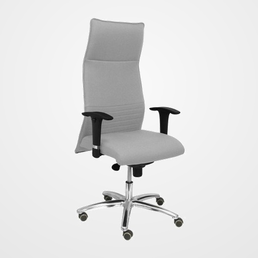 SILLON PIQUERAS Y CRESPO ALBACETE XL DIRECCION HASTA 160 Kg MECANISMO SINCRO BRAZOS REGULABLES EN ALTURA CON ESPUMA VISCOELASTICA ASIENTO A MEDIDA TAPIZADO BALI GRIS