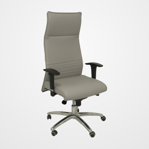 SILLON PIQUERAS Y CRESPO ALBACETE XL DIRECCION HASTA 160 Kg MECANISMO SINCRO BRAZOS REGULABLES EN ALTURA CON ESPUMA VISCOELASTICA ASIENTO A MEDIDA TAPIZADO PIEL GRIS OSCURO