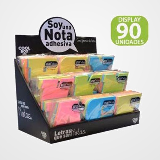 TACO NOTAS OFFICE BOX LETRAS COOL BOX EXPOSITOR DE 90