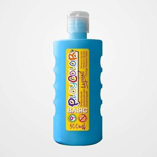 TEMPERA PLAYCOLOR LIQÜID LIQUIDA 500 ml (botella) AZUL CLARO