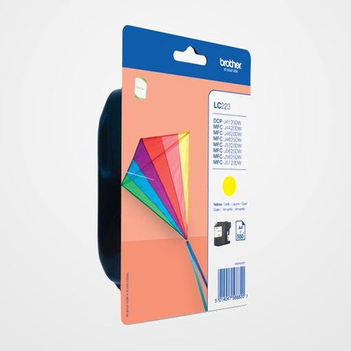 CARTUCHO INKJET BROTHER LC-223YBP AMARILLO DCP-J4120DW, MFC-J4420DW/J4620DW/J4625DW/J5320DW/J5620DW/J5625DW/J5720DW (550 PAG.)