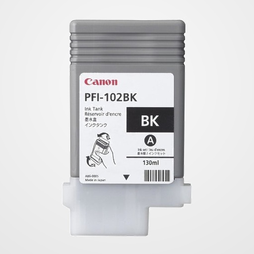 CONS. PLOTTER CANON PFI102BK DEP.TINT.NEGRA COLORANTE (130 ML) (0895B001AA)
