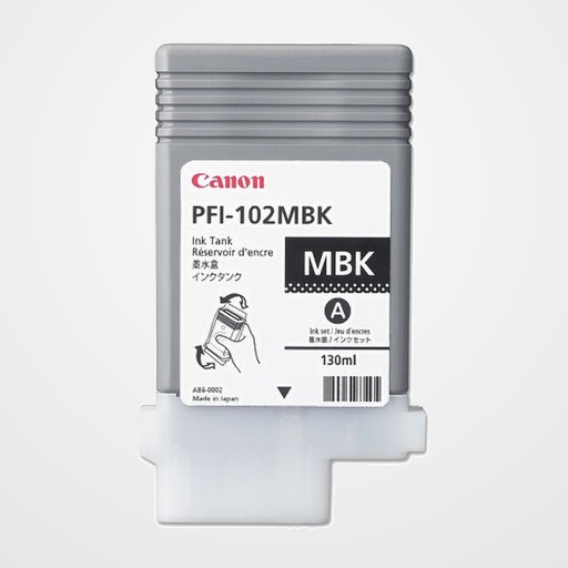 CONS. PLOTTER CANON PFI102MBK DEP.TINT.NEGRA MATE PIGMENTADA (130 ML) (0894B001AA)