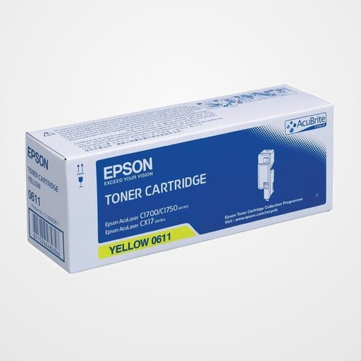 TONER EPSON S050611 ACULASER C1700/1750 CX17 AMARILLO (1.400 PÁG.)