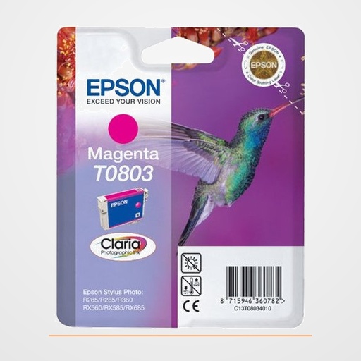 CARTUCHO INKJET EPSON T080340 STYLUS PHOTO R265/285/360 RX560/585/685 MAGENTA