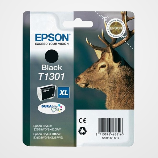 CARTUCHO INKJET EPSON T130140 STYLUS SX525WD/620FW, STYLUS OFFICE BX525WD/625FWD/925FWD, STYLUS OFFICE B42WD NEGRO